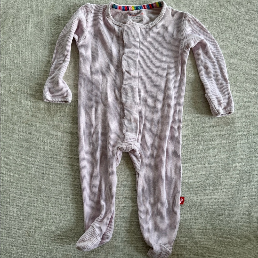 Magnetic Me Pink Ribbed Onesie
